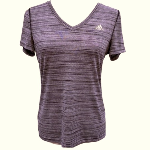 Adidas ClimaLite V-neck Ultimate Short Sleeve Workout Shirt Gray Size Small - Picture 1 of 7